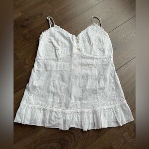 Embroidered White Camisole